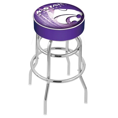 Holland Bar Stool Co 25" Kansas State Cushion Seat, 2-Ring Chrome Swivel Bar Stool L7C125KnsasS-D2